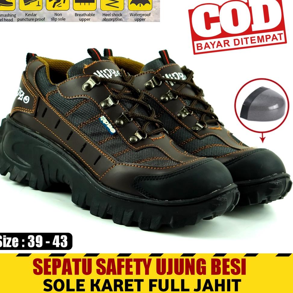 STOK TERBATAS Sepatu Safety Pria Ujung Besi Kerja Proyek Lapangan Outdoor Touring Kekinian Original 