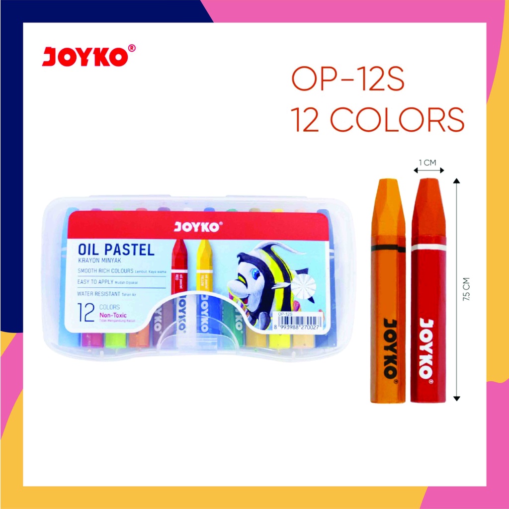 

Crayon / Oil Pastel Titi/Joyko 12 warna