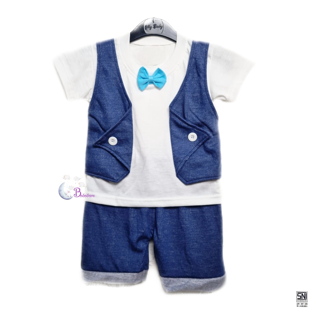 BOBOBAM  BAJU BAYI LAKI LAKI SETELAN ANAK COWO LUCU STELAN COWOK 6 12 BULAN KEREN TRENDY KEKINIAN ROMPI