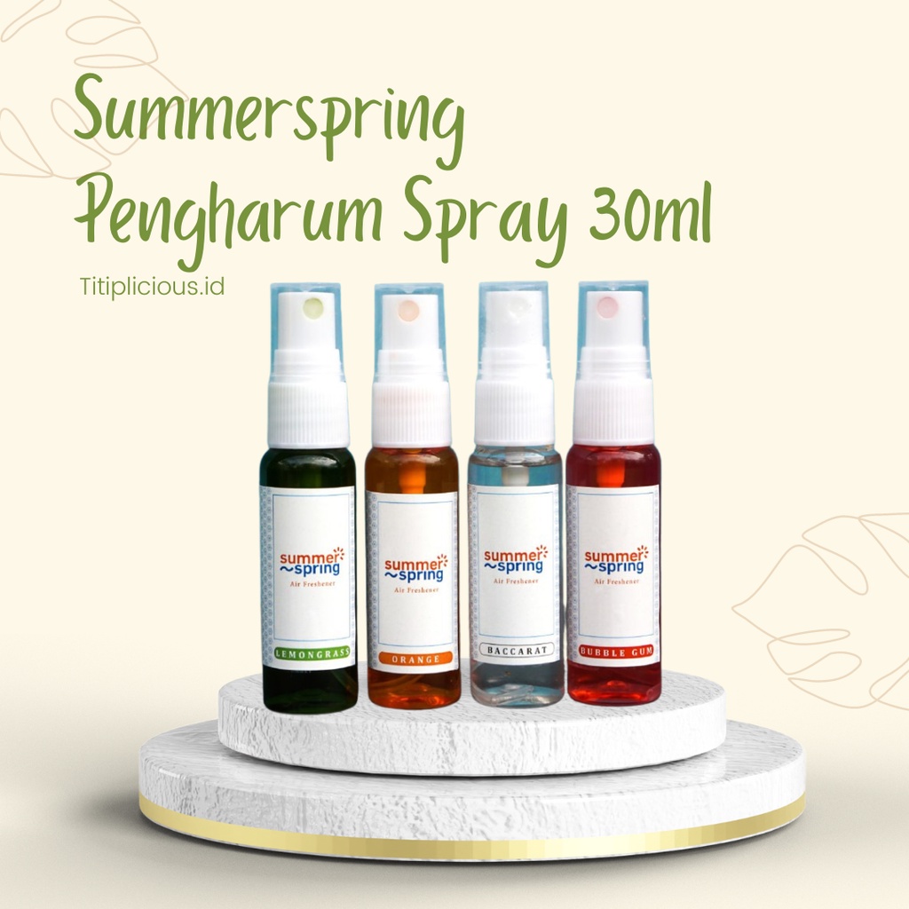 Pengharum Ruangan Aromaterapi Spray Parfum Mobil Pewangi Lemari Kamar Mandi Toilet Tahan Lama Summer Spring 30ml