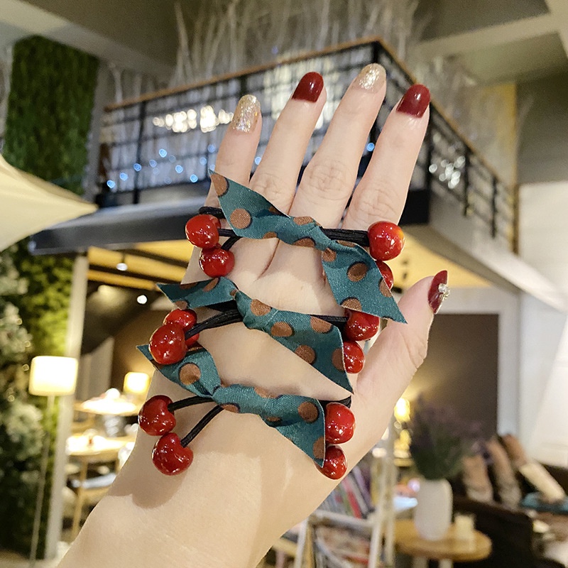 ⭐️𝐈𝐇𝐒 𝟗𝟏𝟒 𝐋𝐚𝐦𝐩𝐮𝐧𝐠⭐️Ikat Rambut Karakter Buah Cherry Kunciran Pita New Fashion