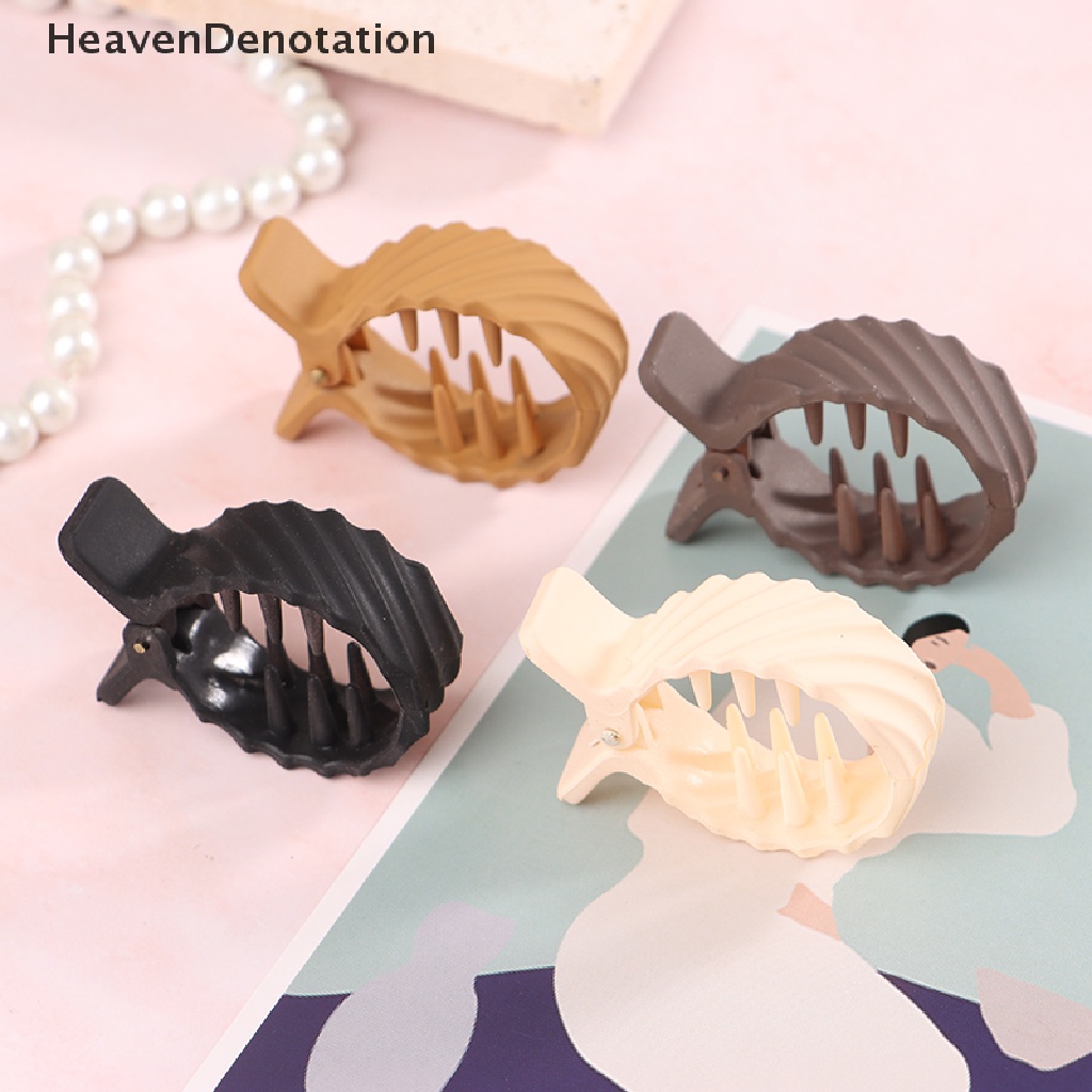 [HeavenDenotation] 1pc Ponytail Tinggi Tetap Cakar Klip Putaran Jepit Rambut Perempuan Kepala Belakang Hiu Hairpin HDV