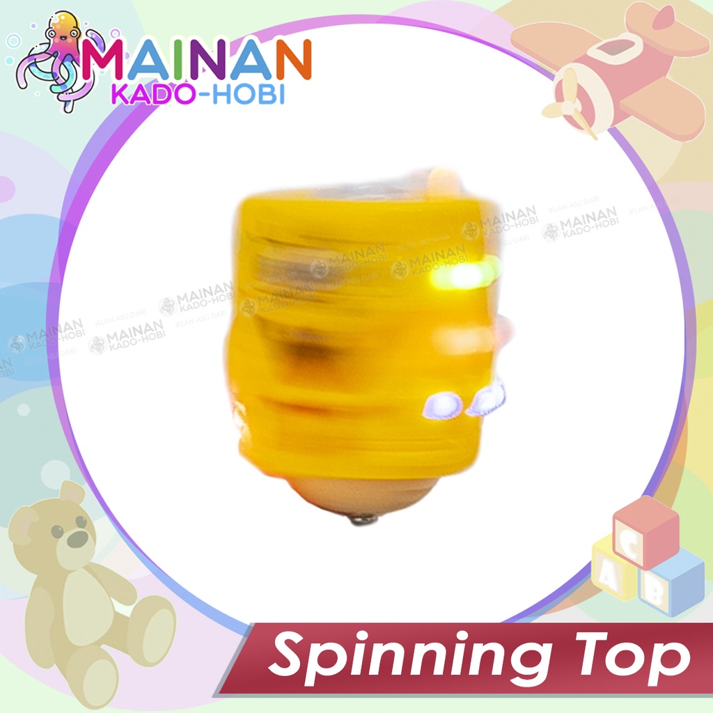 MAINAN HOBI ANAK GANGSING FLASHING SPINNING TOP GASING PUTAR LED LAMPU MUSIK KARAKTER SPONGEBOB