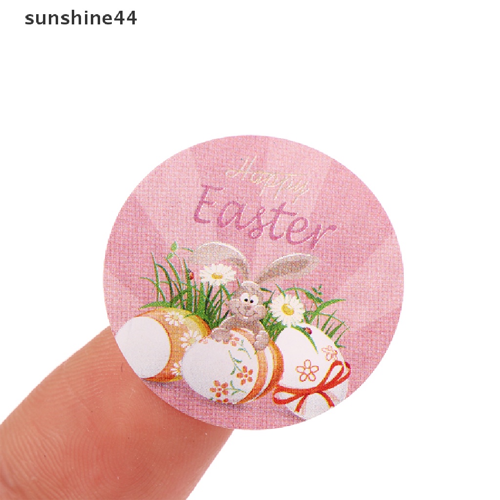 Sunshine 500Pcs/Roll 2.5cm Paskah Stiker Anak Happy Easter Bunny Kartun Sealing Labels ID