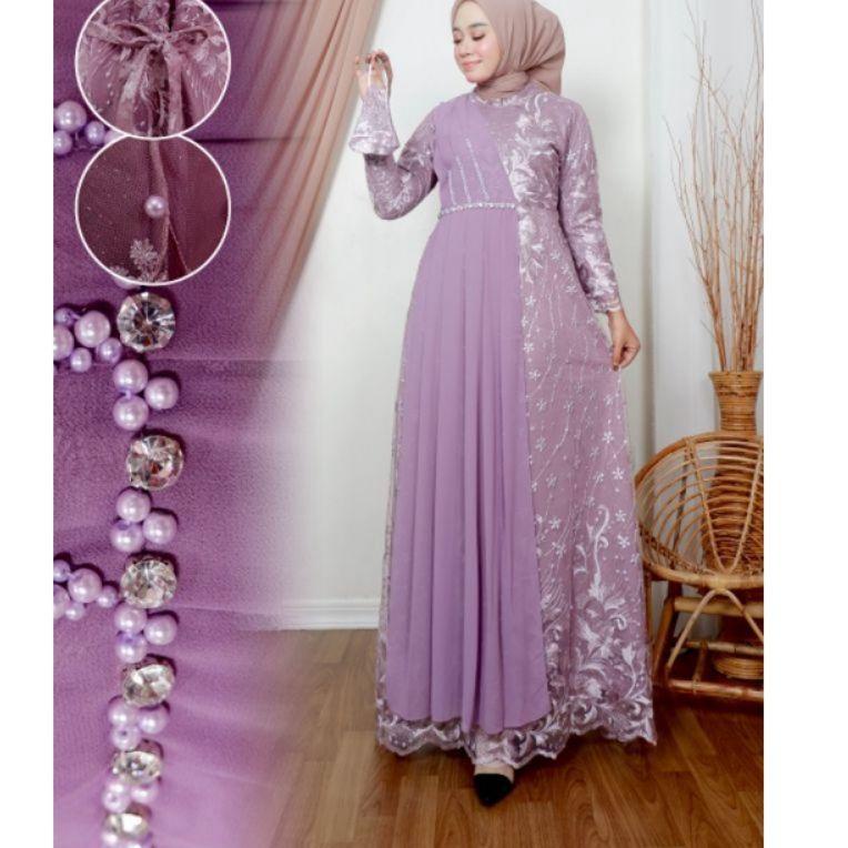 Sale Terbatas Gamis Brukat Terbaru Baju Wanita Jumbo Abaya Kebaya Dress Muslim  Camila Kamila Naila 