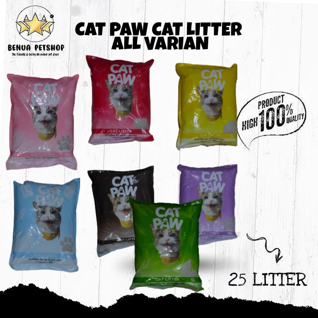 PASIR KUCING CAT PAW CAT LITTER ALL VARIAN 25 LITER - EKSPEDISI