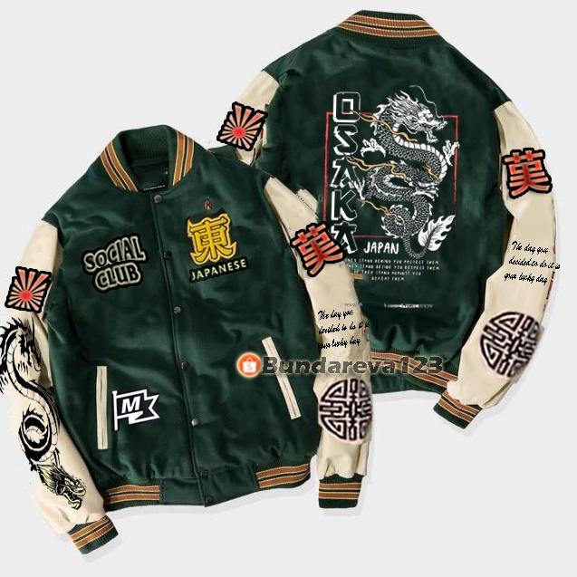 TERPERCAYA Varsity jacket baseball pria / Jaket baseball Varsity Kamikaze Anime Cosplay jepang