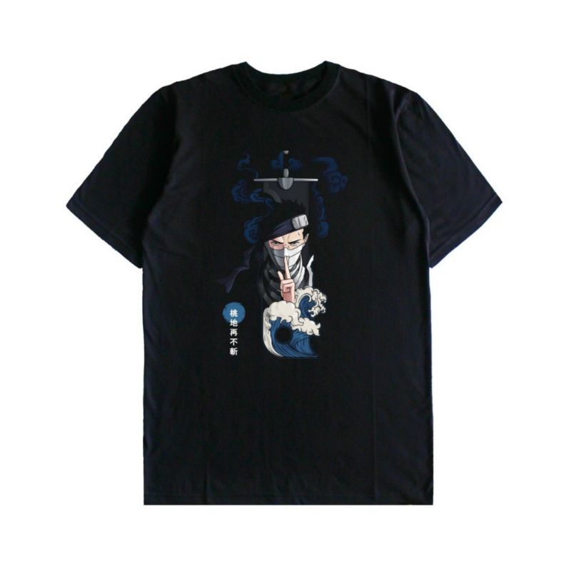 kaos anime zabuza sword black bahan katun combed 30s ready S M L XL XXL XXXL XXXXL