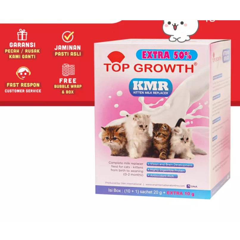 Top Growth Susu Kucing Untuk Kitten / Anak Kucing 30gr