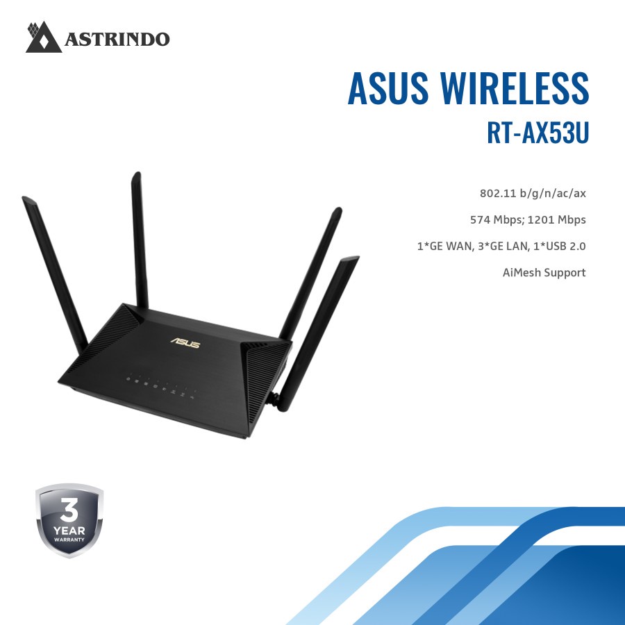 Asus Wireless Router AX1800 (RT-AX53U)