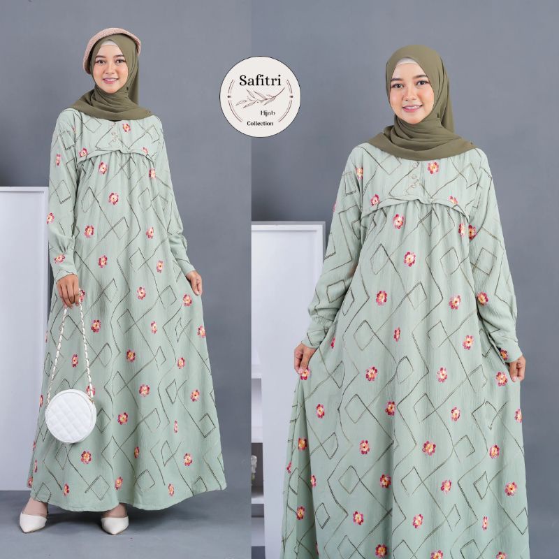 Gamis Crinkle Embroidery by Safitri Fashion