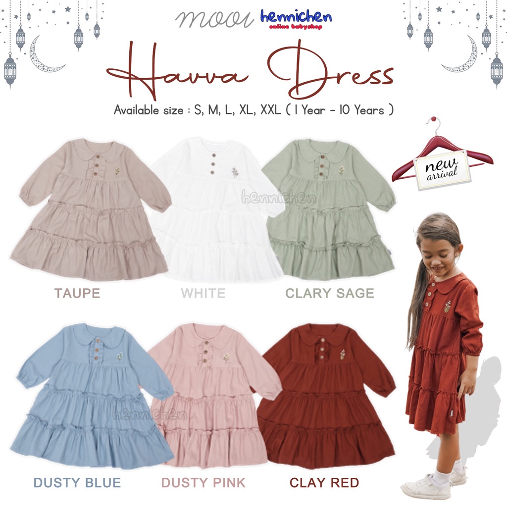 PROMO 7.7 PROMO BAJU LEBARAN MURAH MOOI EDISI LEBARAN HAVVA DRESS DRESS LEBARAN ANAK PEREMPUAN DRESS ANAK PEREMPUAN BAJU LEBARAN ANAK 1-10 TAHUN