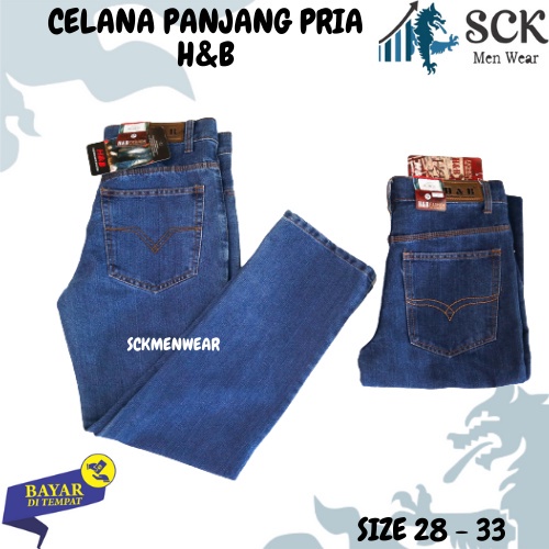 SCK - Celana Jeans Pria HNB Model Standar / Celana Jeans Pria Reguler Casual / Pakaian Cowok - sckmenwear GROSIR