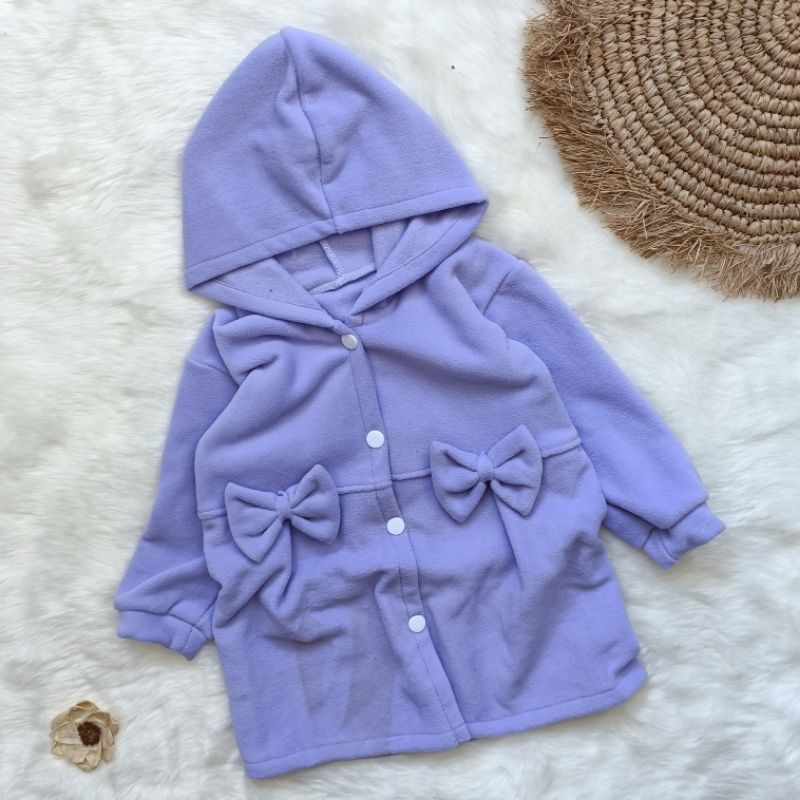 Jaket cardigan bayi model pita 3-24 bulan