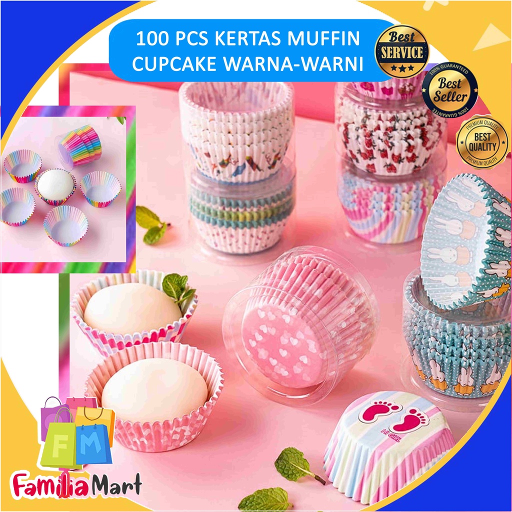 100pcs Muffin Colorful Cupcake Paper Cups Cake Baking Box Cup Case Cup Cake baking paper