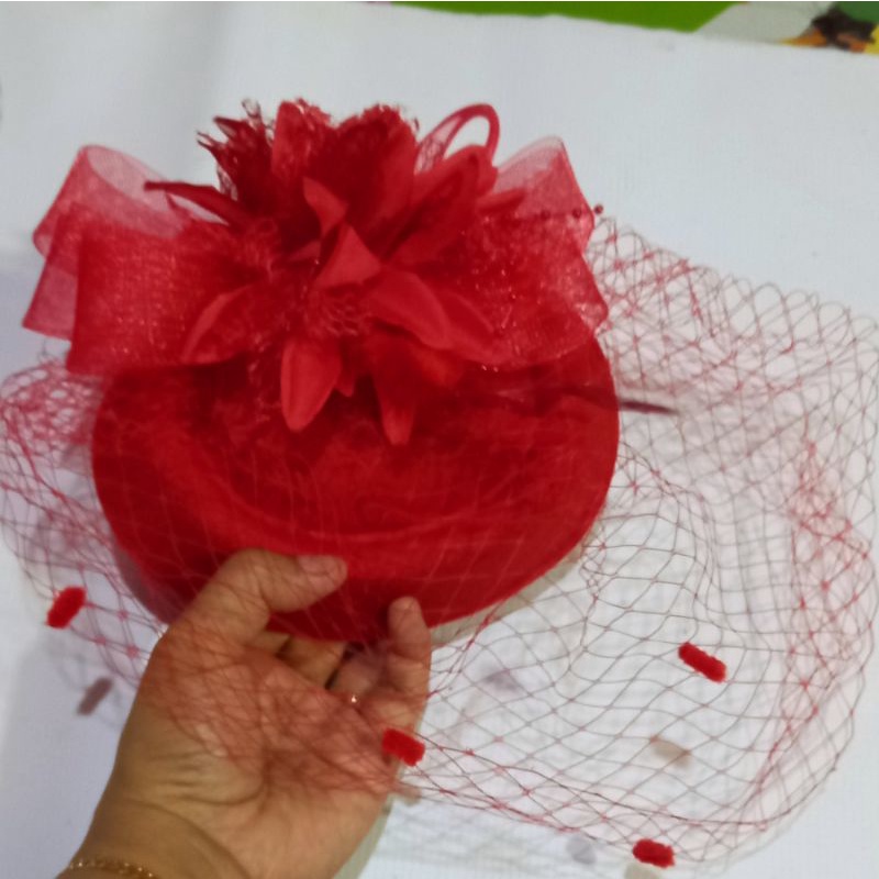 Topi Fascinator Jala Putik A70-Headpiece Pesta Wanita