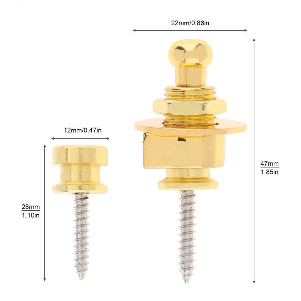 3warna Pilihan Keamanan Tembaga Alloy Quick Release Sistem Kunci Strap Gitar Dan Tombol