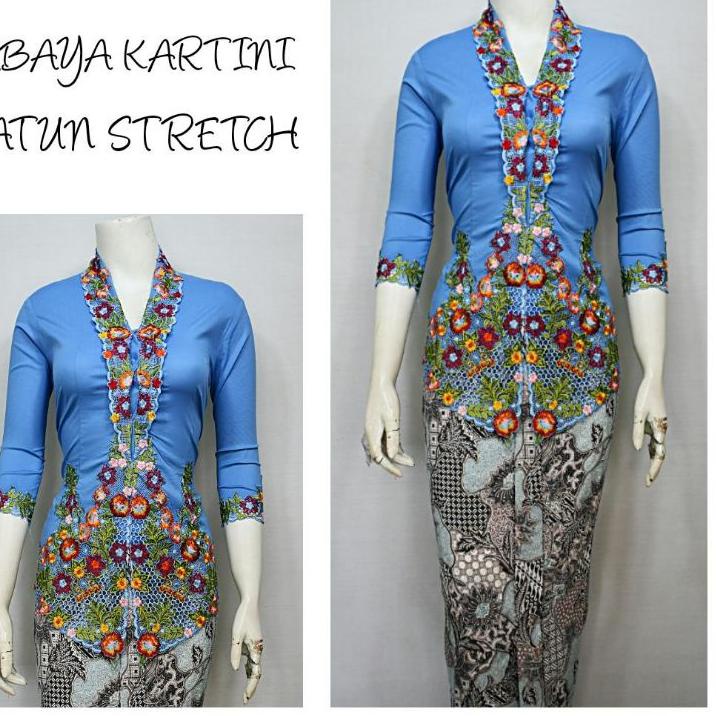 ۝ Indah KEBAYA KARTINI MODERN LENGAN 7/8 BORDIR SENADA KATUN STRETCH KEBAYA WISUDA KEBAYA KATUN KEBA