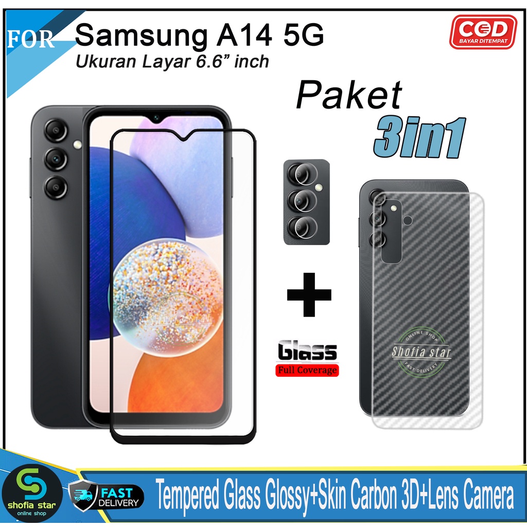 Promo 3in1 Tempered Glass Privacy Samsung A14 5G M14 5G A54 5G A13 4G/5G A32 A23 4G/5G A24 4G A34 5G Anti Gores Anti Spy Full Layar