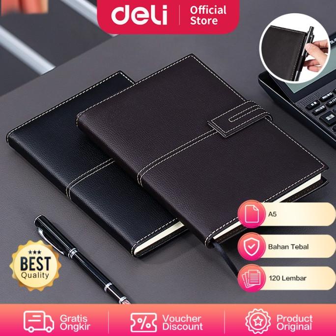 

Deli Leather Cover Notebook Buku Catatan Agenda Kulit Magnetic EN142L PROMO
