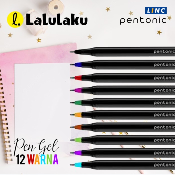 

BISA COD Pentonic Color Pulpen Gel 12 Warna Pen Warna Warni Set