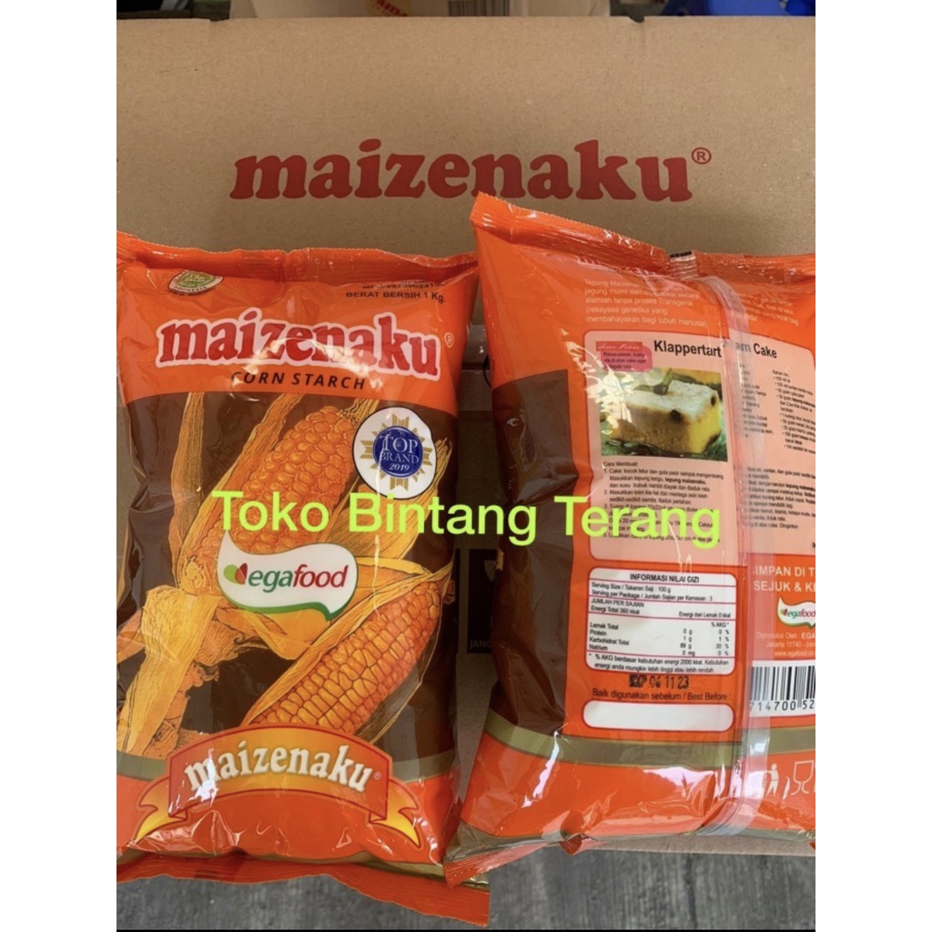 

Tepung Maizena Maizenaku 1 kg / Tp Jagung Maisena 1kg / 1000gr / 1000 gr Mazena Egafood Kemasan Premium