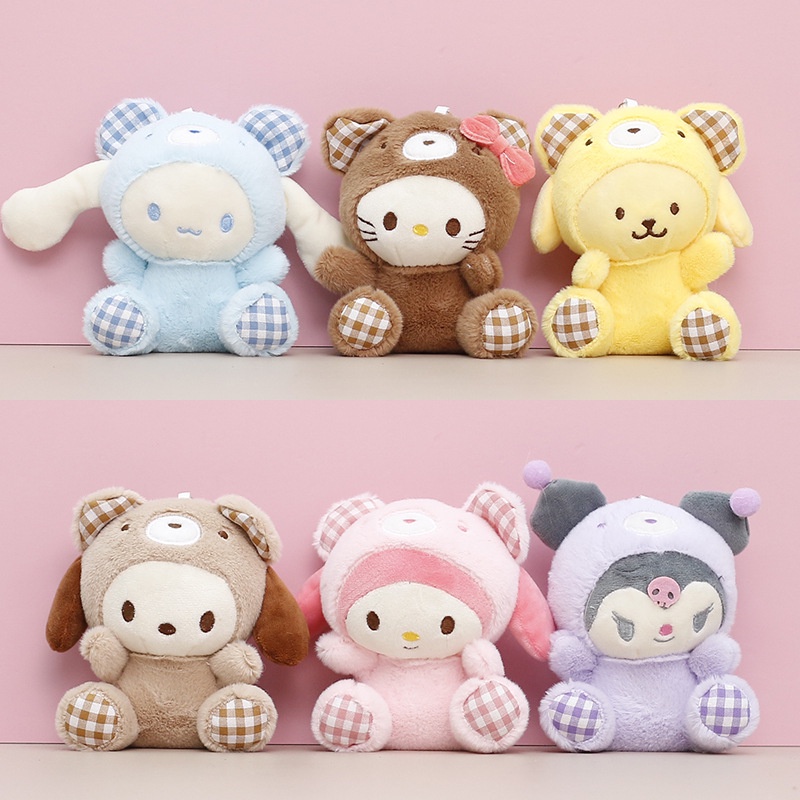 Melody Kawaii Sanrio Cinnamoroll Plush Pendant Boneka Hadiah Boneka Mainan Gantungan Kunci