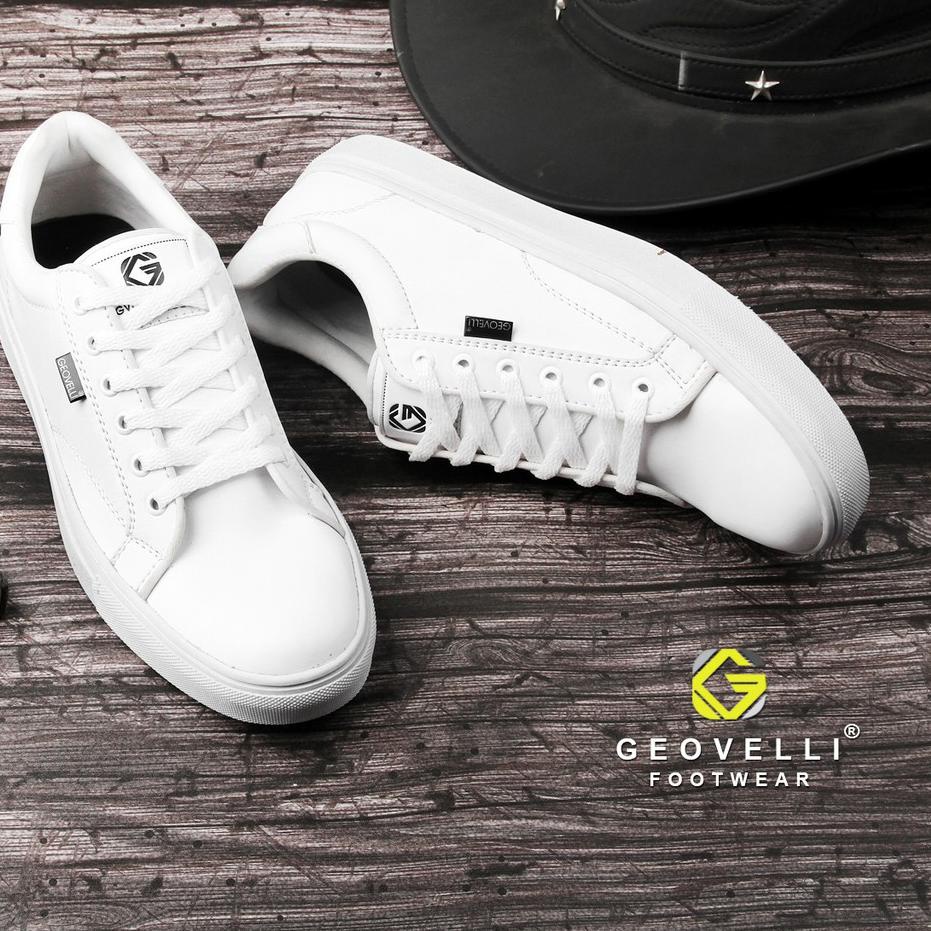 Terlaris GEOVELLI STORE Sepatu Pria Kasual Kerja Sneakers FULL White GVL-3104 grosir
