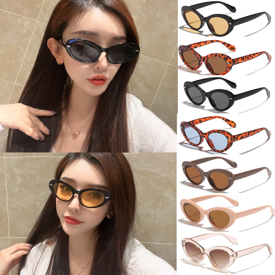 [IN Stock] Kacamata Fashion Retro Wanita Kacamata Oval Warna Permen Kacamata Murah Original UV400