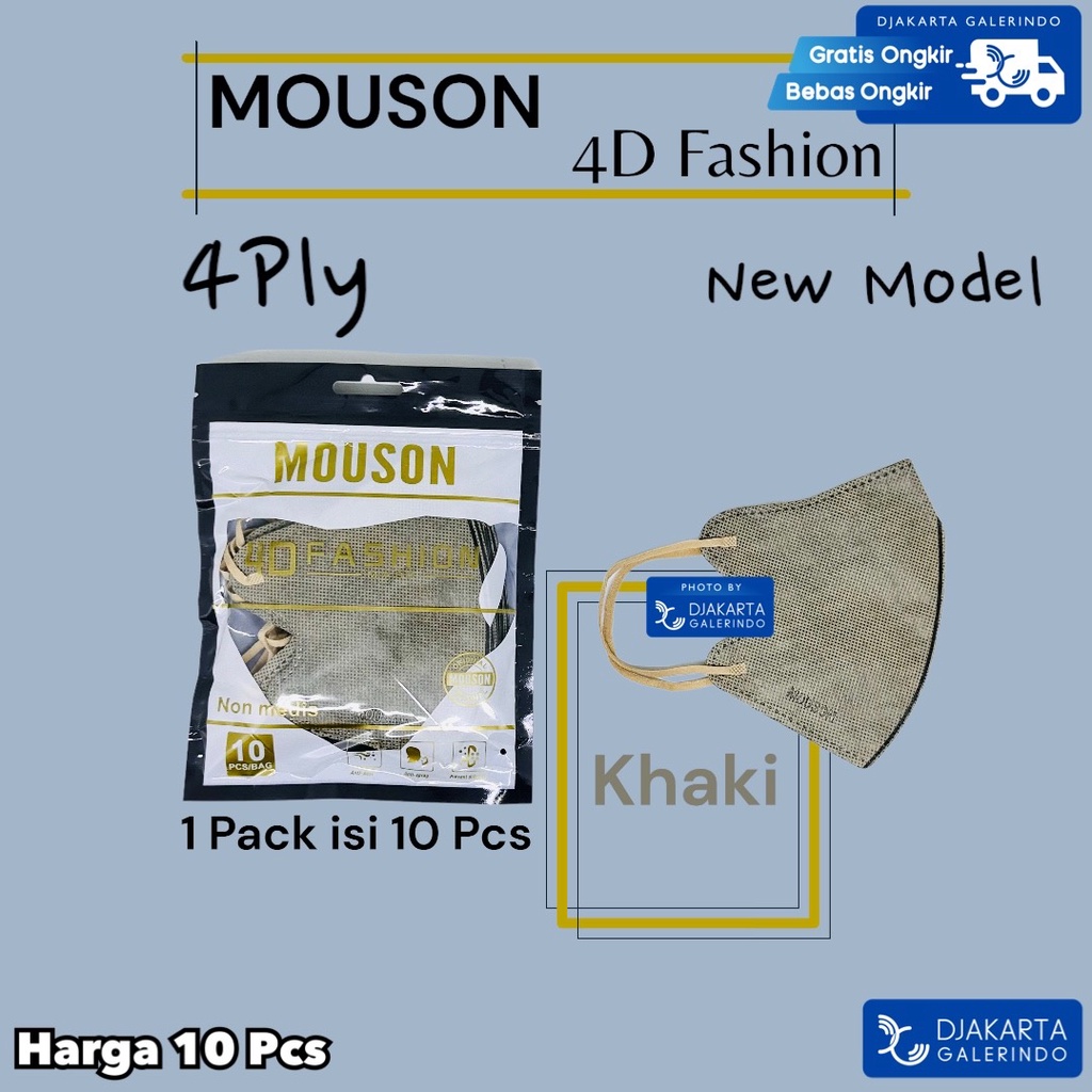 Masker MOUSON 4D Fashion New Model KN95 PRO isi 10Pcs