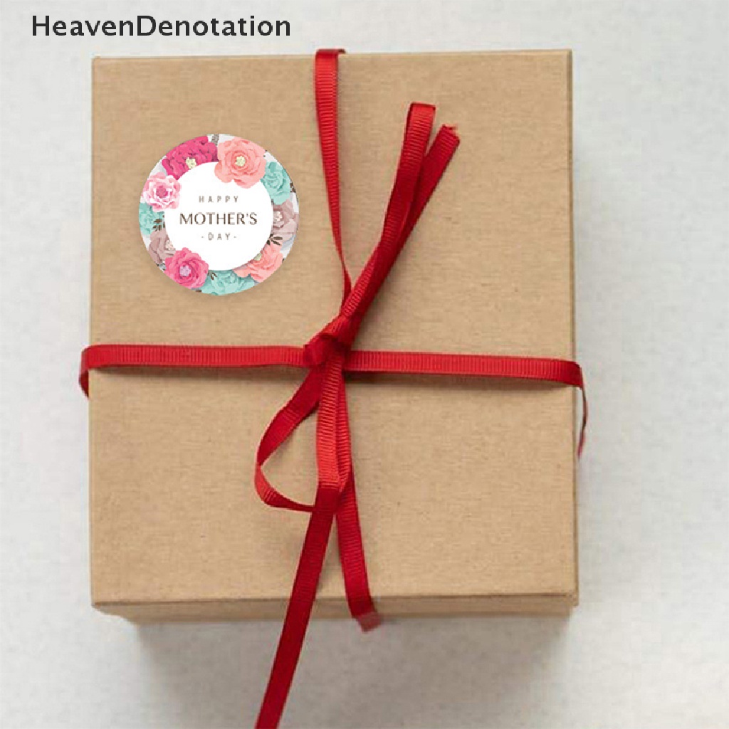 [HeavenDenotation] 500pcs/roll Hadiah Happy Mother's Day Label Kraft Kemasan Sealing Stiker HDV