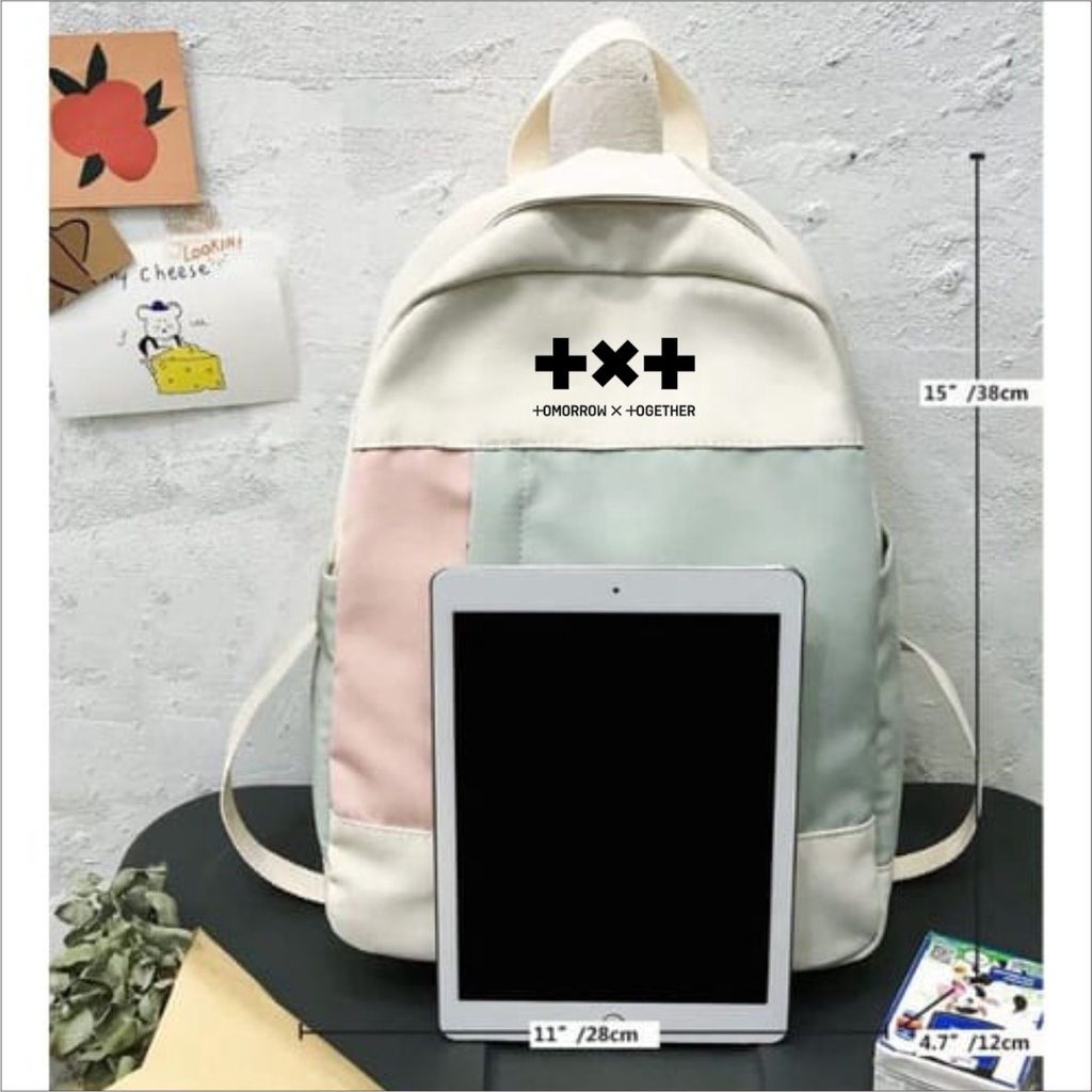 PVJ - Tas Ransel Sekolah TXT kpop School Backpack Perempuan Aestetic Korea