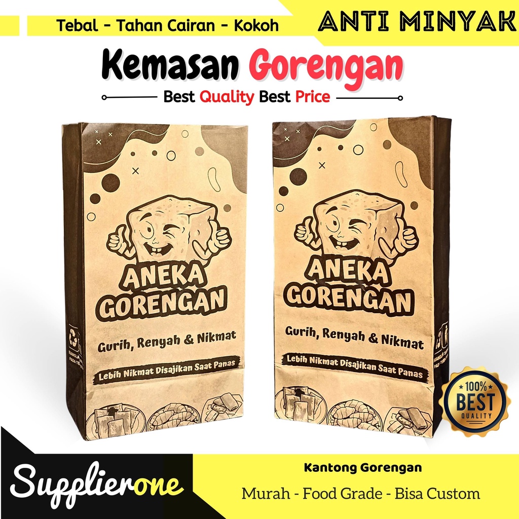 Kantong Gorengan / Kemasan Gorengan / Kantong Tahu Crispy / Kemasan Kantong Gorengan / Paperbag / Ka