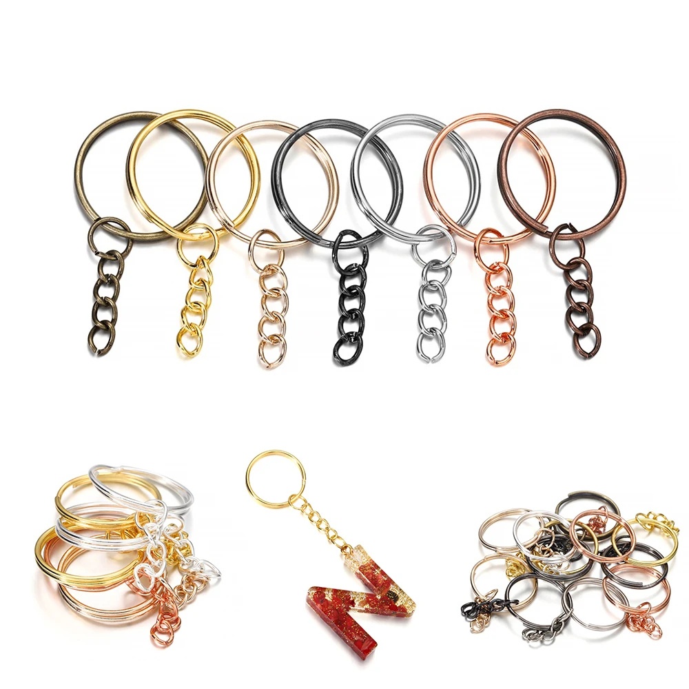 10pcs/lot DIY Membuat Perhiasan Aksesoris Kreatif Gantungan Kunci Liontin Putaran Split Keyrings Sekrup Mata Pin Key Chain Key Ring Dengan Sekrup Mata Untuk Mobil Keyring, Tas Populer