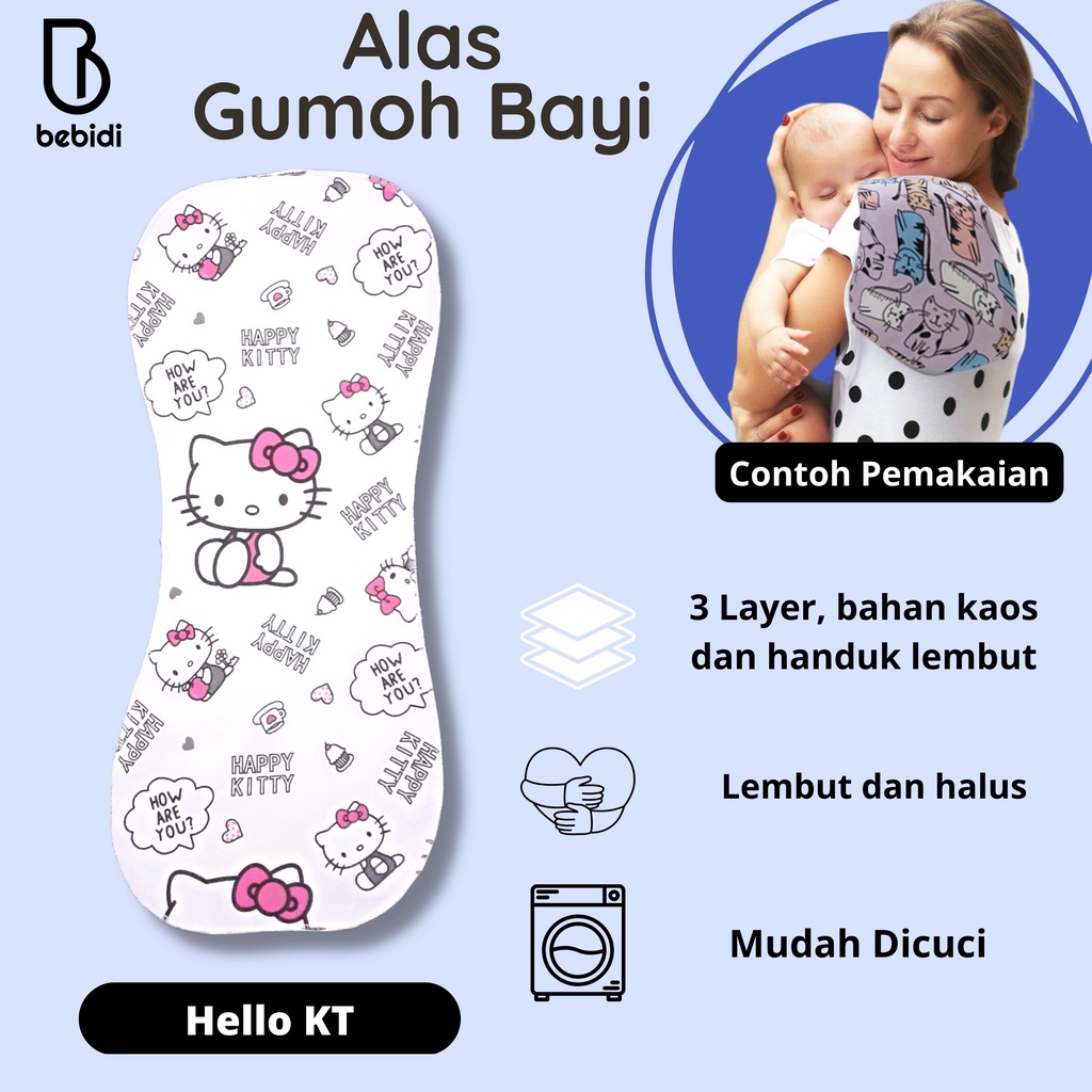 HELLO KT Alas Gumoh Bayi Kaos Lembut bisa dicuci sapu tangan celemek lap bayi