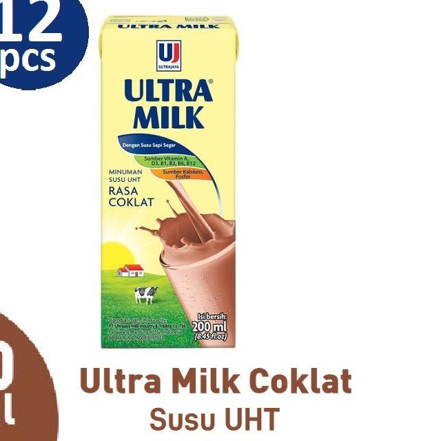 

❄ Susu Ultra Coklat (Cokelat) - 200 ml - (HARGA 12 PCS) ➮