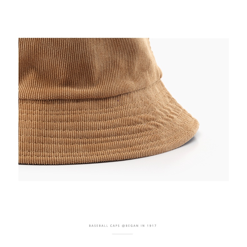 HATSAVENUE-273 Bucket Hat Unisex Bolak-Balik 2 Warna Bahan Corduroy Lembut Model Warna Vintage