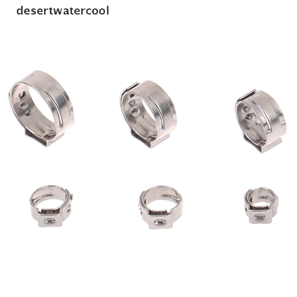 Deid 10Pcs Klem Selang Single Ear Stepless 304stainless Steel Hose Clamp Cincin Penjepit Cinch Untuk Sealing Hose Quick Release Clamp Martijn