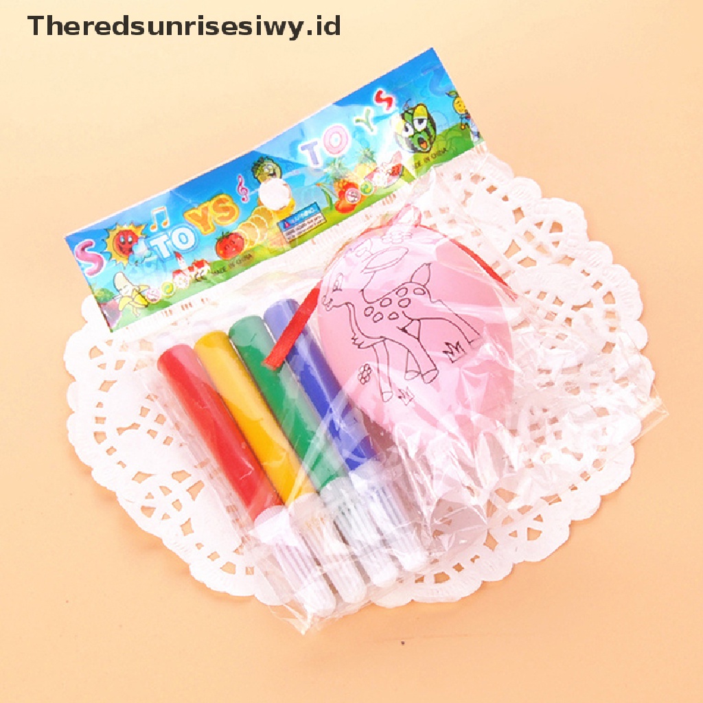 # Baju Lebaran # Diy Paing Foam Egg Easter Gift Party Decor Ation Foam Telur Dengan Pulpen Warna-Warni Untuk Kid Home Festival Craft Supplie~