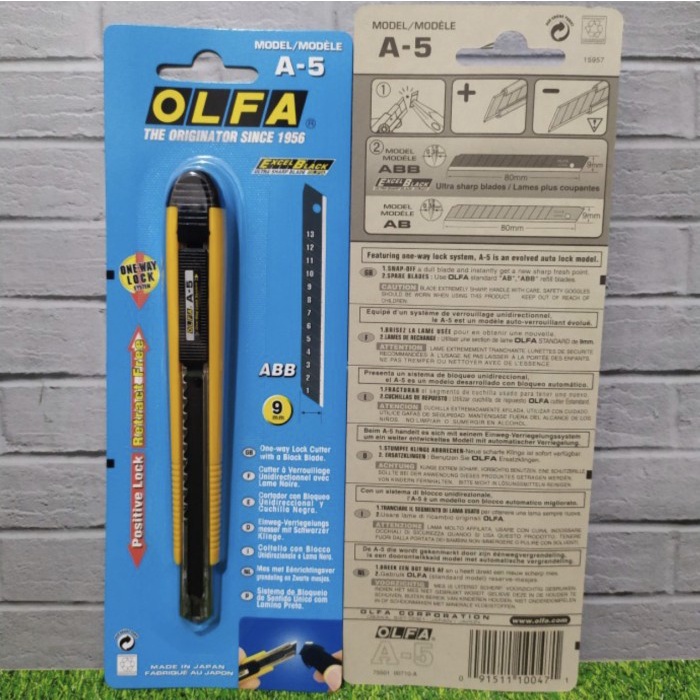 

Terlaris Pisau Cutter 9Mm A-5 Olfa Snap Off Blade Cutter