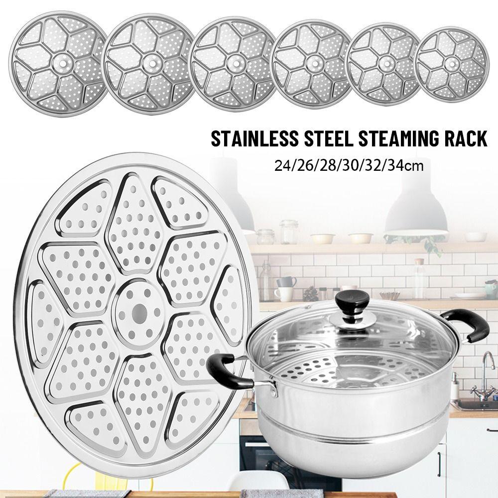 Solighter Steamer Rak Bulat Stainless Steel Aksesoris Dapur Pressure Cooker Panci Kukus