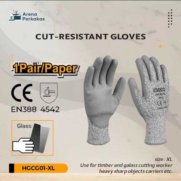 Terlaris Sarung Tangan Anti Pisau Bacok Tusuk Sajam Ingco Hgcg01