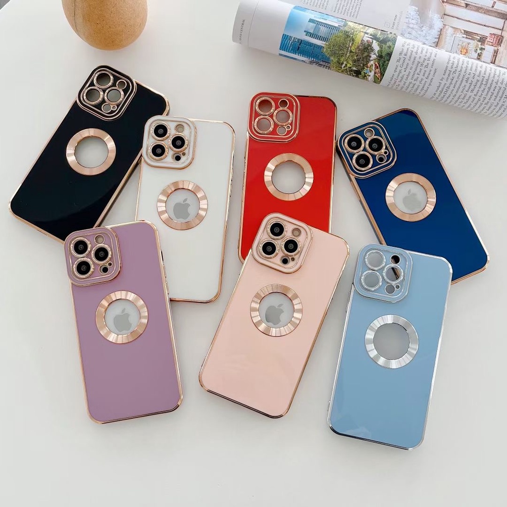 IPHONE Casing Ponsel Label Rindu Elektroplating Gaya Dan Sederhana Untuk Iphone14 13 12 11 Pro Max X XS Max Xr7 8 Plus Penutup Belakang Jatuh Dan Tahan Guncangan