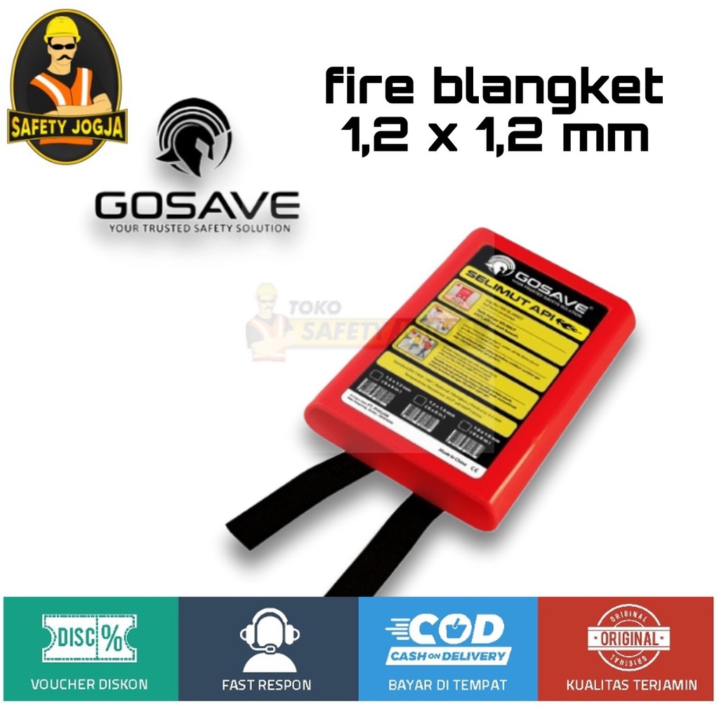 SELIMUT API FIRE BLANKET 1,2 x 1,2 M / WELDING BLANKET GOSAVE EN1869 ORIGINAL