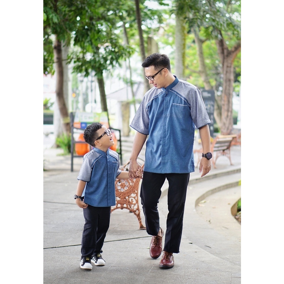 Koko Couple Pria Ayah dan Anak warna Denim Royal Blue