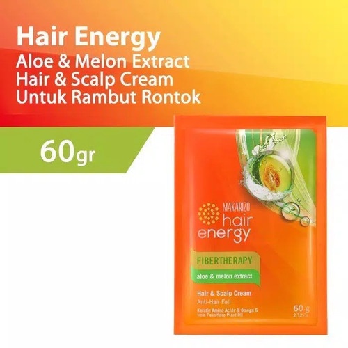 MAKARIZO HAIR ENERGY FIBERTHERAPY HAIR N SCALP CREAMBATH SACHET 60ML - KIWI