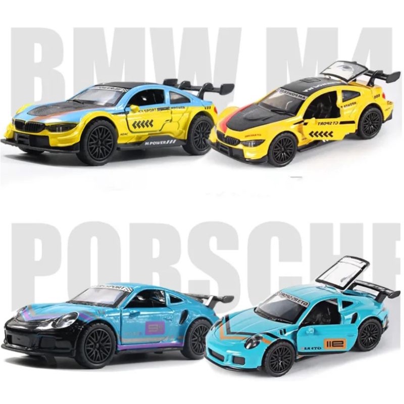 Diecast Mobil Chevrolet Camaro BMW M4 Ford Mustang Porsche AMG GTR Miniatur Mobil Mobilan GT Sport Recing Die-cast Mobil Sport sedan