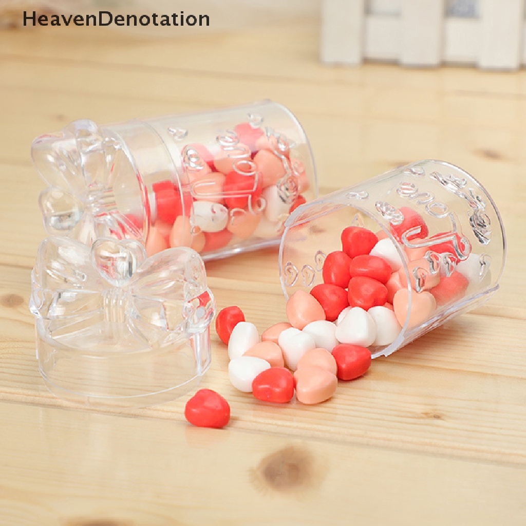 [HeavenDenotation] Kotak Permen Transparan Plastik Dengan Tutup Candy Gift Packaging Jewelry Candy Storage Box Souvenir Pernikahan Hadiah Pesta Box Container Dekorasi Rumah HDV