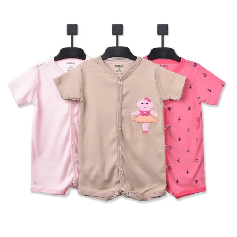 Romper Pendek Bayi - Sleepsuit Bayi Baby Girl isi 3pc P011