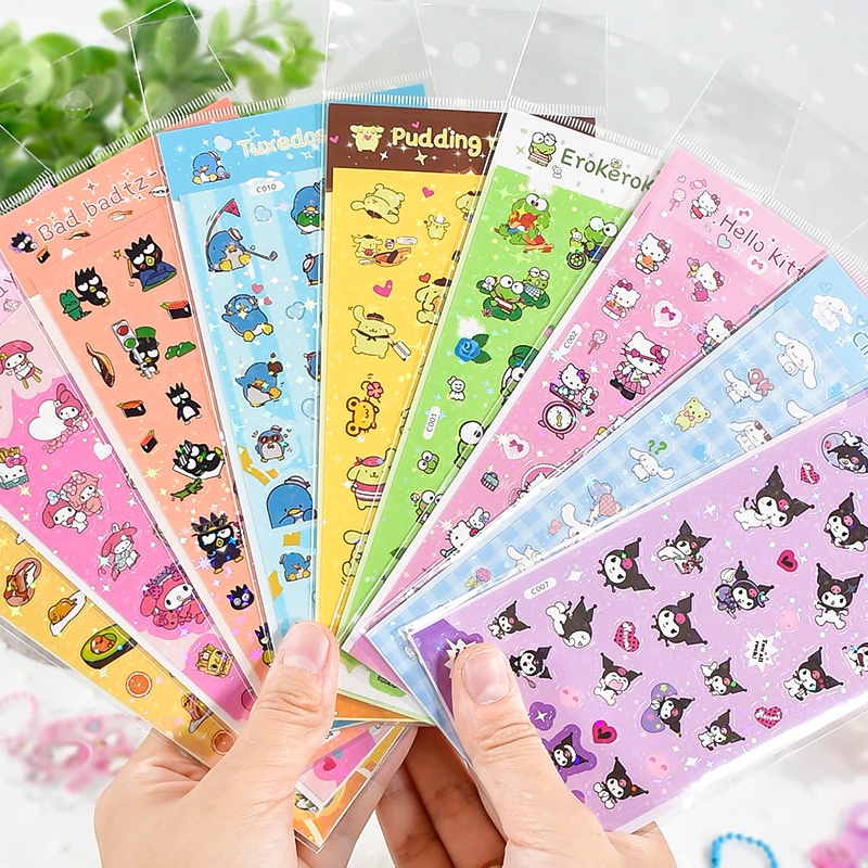 STIKER SANRIO GLOSSY BLINK CINAMOROLL/ KUROMI/ MELODY KODE C